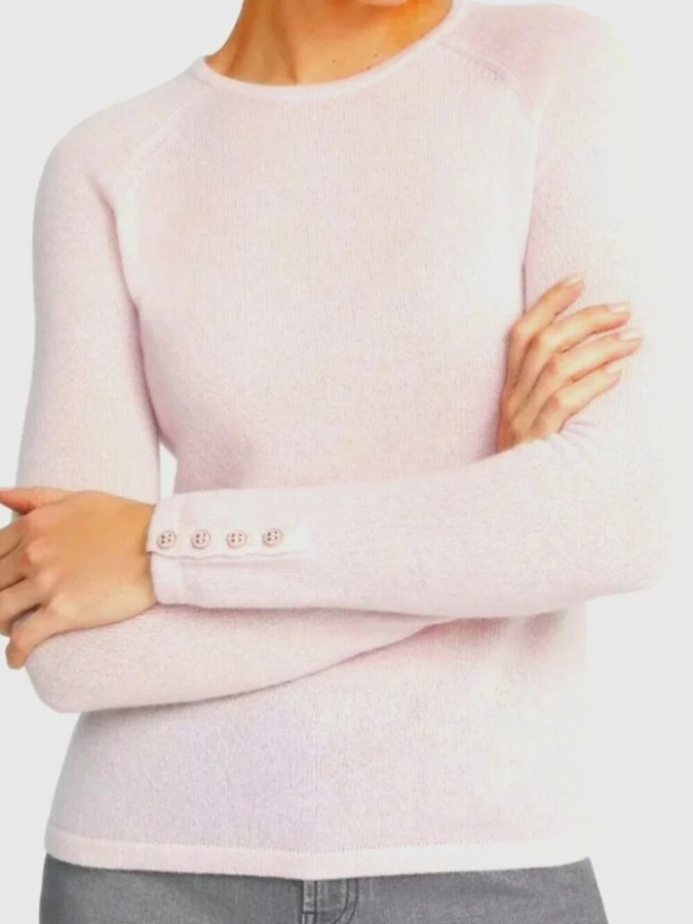 J. McLaughlin Light Pink Jamey 100% Cashmere Sweater Size XS